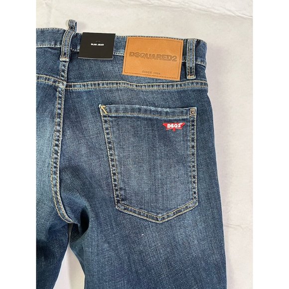 DSQUARED2 Mens Slim Jean Jeans IT48 W34 Blue Denim S74LB0565S30664470 NWT - Picture 10 of 16